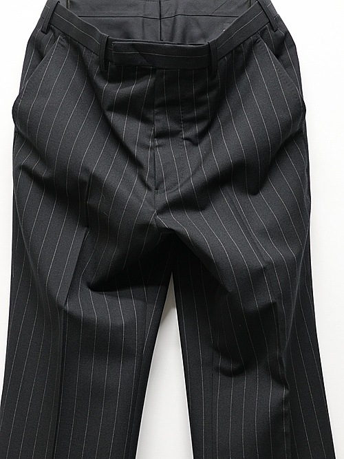 LAD MUSICIANå ߥ塼/W/G PINSTRIPE SLIM FLARE SLACKS/BLACKSPACE WHITE