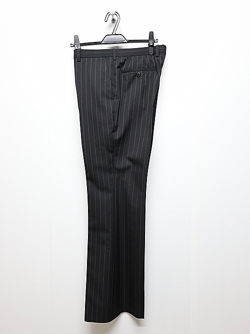 LAD MUSICIANå ߥ塼/W/G PINSTRIPE SLIM FLARE SLACKS/BLACKSPACE WHITE