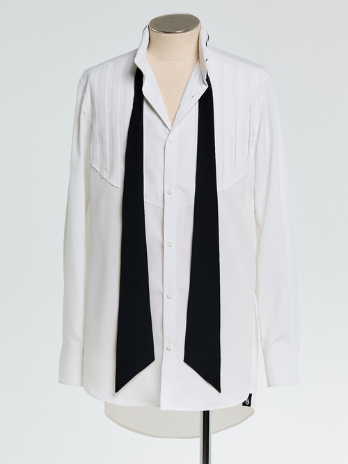 (ͽ���ʡ�2��3������ͽ��/THE ONENESS�������ͥ�/Eco Broad Pin Tuck Ribbon Shirt/White
