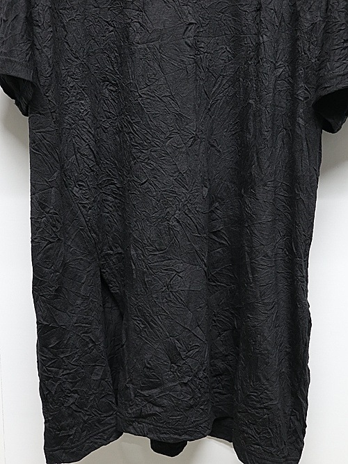 Ground Y�����饦��ɥ磻/CATCH WASHER WRINKLE JERSEY FRONT RAGLAN SLIT SHORT SLEEVED T/BLACK