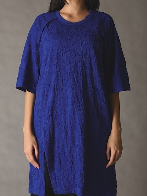 Ground Y�����饦��ɥ磻/CATCH WASHER WRINKLE JERSEY FRONT RAGLAN SLIT SHORT SLEEVED T/BLACK