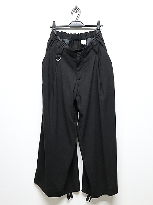 (ͽ���ʡ�5��6������ͽ��/kiryuyrik������奦����奦/Crape Sharring Wide Tuck Slacks/Black