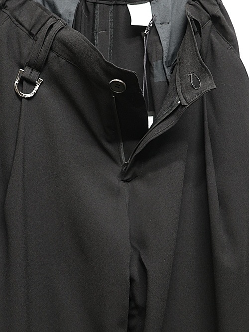 (ͽ���ʡ�5��6������ͽ��/kiryuyrik������奦����奦/Crape Sharring Wide Tuck Slacks/Black