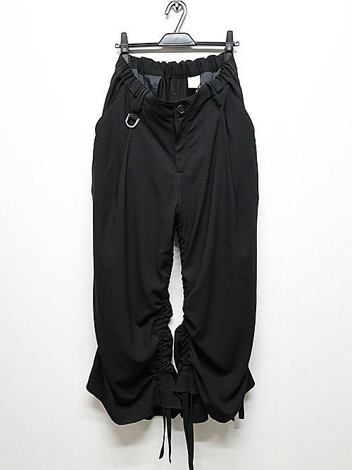 (ͽ���ʡ�5��6������ͽ��/kiryuyrik������奦����奦/Crape Sharring Wide Tuck Slacks/Black