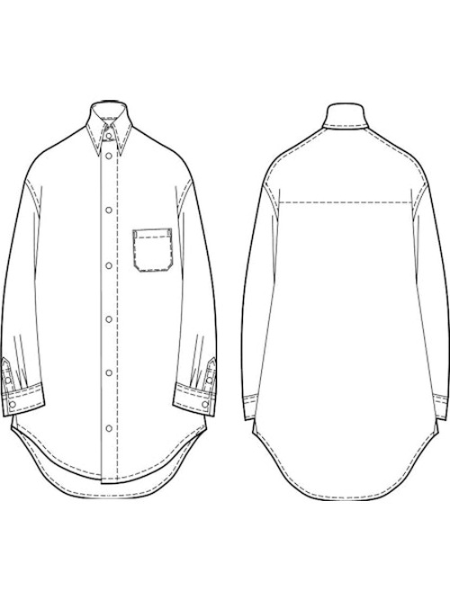 Ground Y�����饦��ɥ磻/120/2 BROADCLOTH STANDARD BIG SHIRT/WHITE.