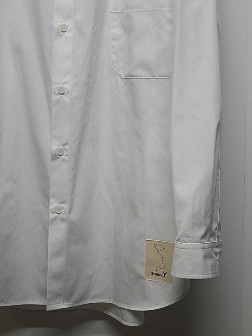 Ground Y�����饦��ɥ磻/120/2 BROADCLOTH STANDARD BIG SHIRT/WHITE.
