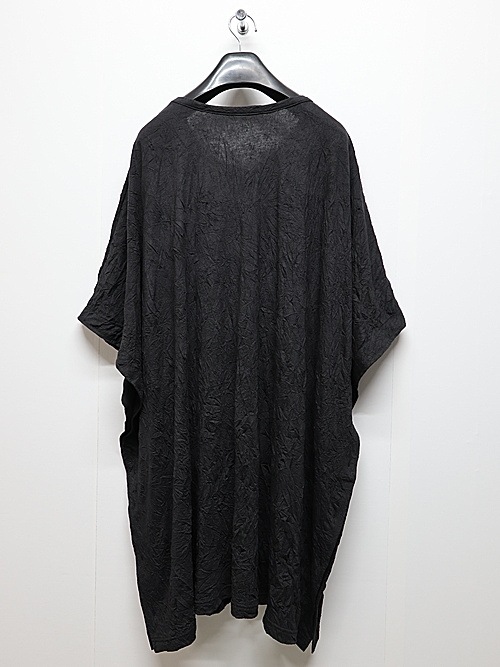 Ground Y�����饦��ɥ磻/CATHC WASHER WRINKLE JERSEY SIDE BUTTON SHORT SLEEVED T-SHIRT/BLACK