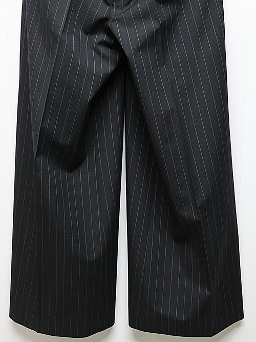 �㴰���LAD MUSICIAN����å� �ߥ塼�������/W/G PINSTRIPE WIDE FLARE SLACKS/BLACK��SPACE WHITE