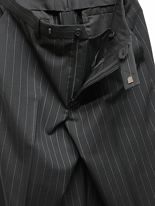 �㴰���LAD MUSICIAN����å� �ߥ塼�������/W/G PINSTRIPE WIDE FLARE SLACKS/BLACK��SPACE WHITE