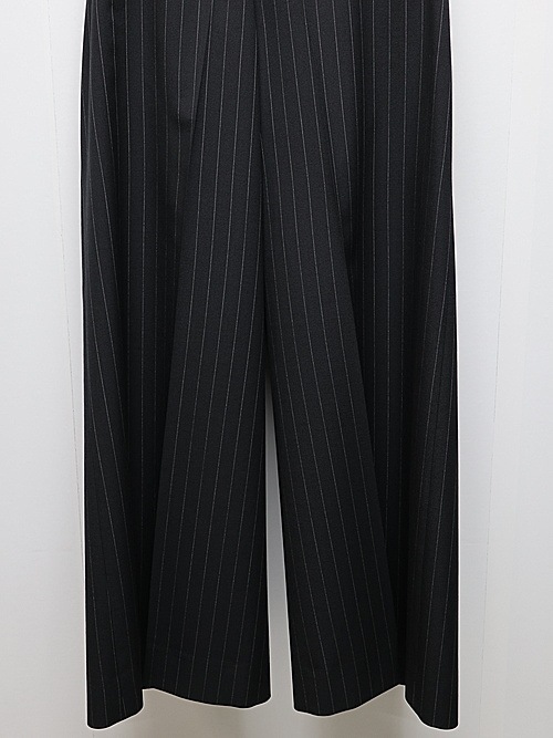 �㴰���LAD MUSICIAN����å� �ߥ塼�������/W/G PINSTRIPE WIDE FLARE SLACKS/BLACK��SPACE WHITE