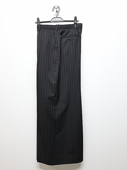 �㴰���LAD MUSICIAN����å� �ߥ塼�������/W/G PINSTRIPE WIDE FLARE SLACKS/BLACK��SPACE WHITE