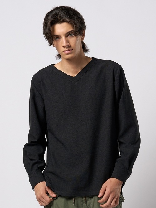 (ͽ���ʡ�3��4������ͽ��/wjk�����֥른��������/boat V-neck pullover shirt/black
