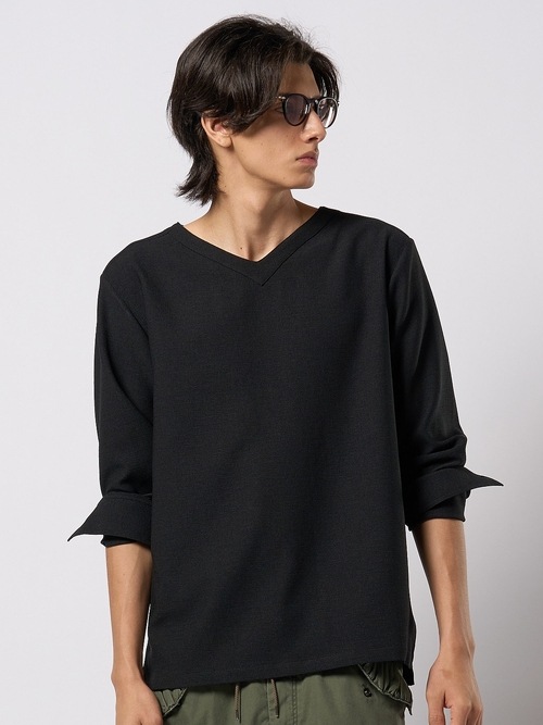 (ͽ���ʡ�3��4������ͽ��/wjk�����֥른��������/boat V-neck pullover shirt/black