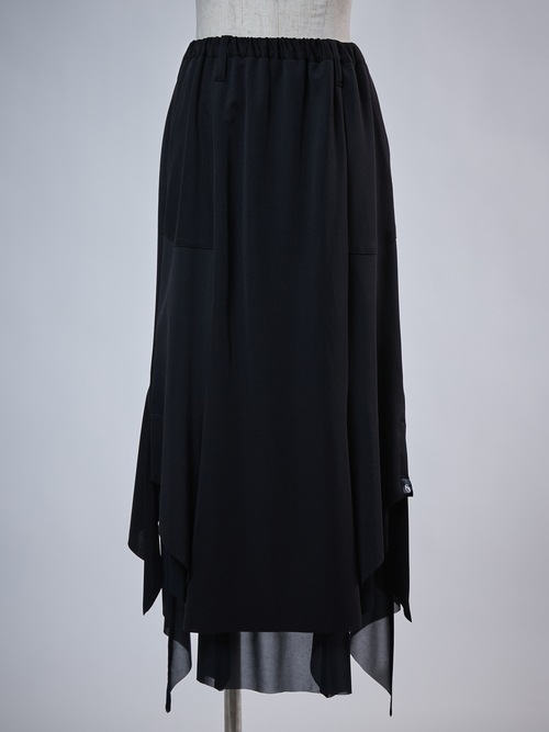 (ͽ���ʡ�7��8������ͽ��/THE ONENESS�������ͥ�/Recycle Polyester Jersey Layered Flare Skirt/Black