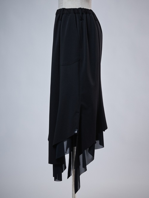(ͽ���ʡ�7��8������ͽ��/THE ONENESS�������ͥ�/Recycle Polyester Jersey Layered Flare Skirt/Black