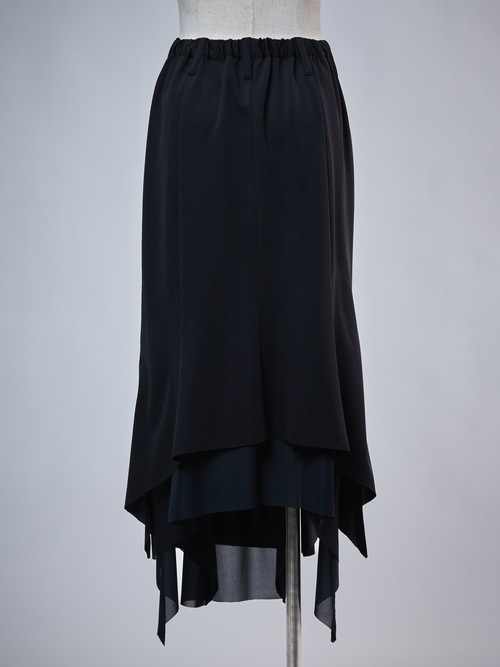 (ͽ���ʡ�7��8������ͽ��/THE ONENESS�������ͥ�/Recycle Polyester Jersey Layered Flare Skirt/Black
