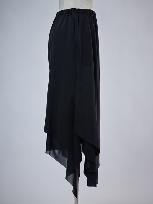 (ͽ���ʡ�7��8������ͽ��/THE ONENESS�������ͥ�/Recycle Polyester Jersey Layered Flare Skirt/Black