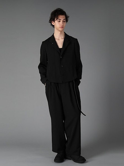 Ground Y�����饦��ɥ磻/W/GABARDINE FRONT DROP SHORT JACKET/BLACK