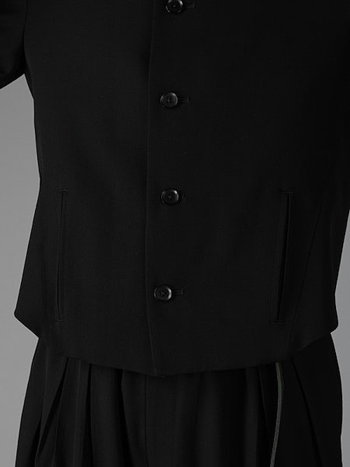 Ground Y�����饦��ɥ磻/W/GABARDINE FRONT DROP SHORT JACKET/BLACK