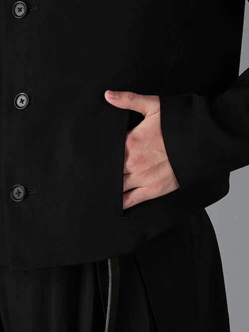 Ground Y�����饦��ɥ磻/W/GABARDINE FRONT DROP SHORT JACKET/BLACK