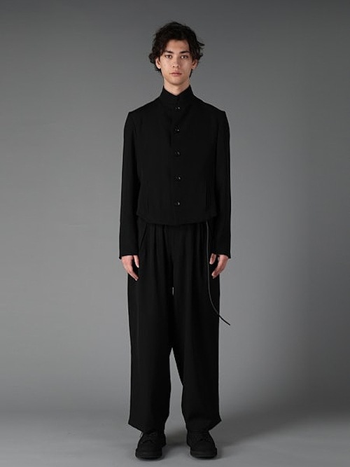 Ground Y�����饦��ɥ磻/W/GABARDINE FRONT DROP SHORT JACKET/BLACK
