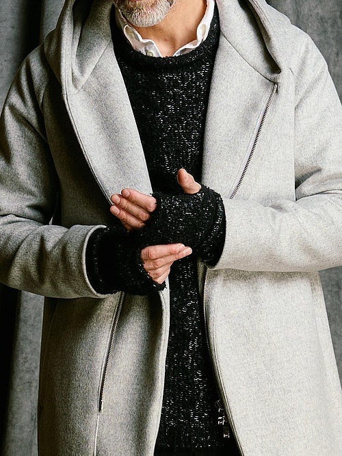 (ͽ���ʡ�10��11������ͽ��/wjk�����֥른��������/fancy yarn knit hand warmer/black