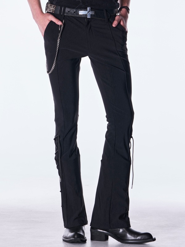 (ͽ���ʡ�9������10������ͽ��/kiryuyrik������奦����奦/High Tension Jersey Lace Up Flare Pants/Black
