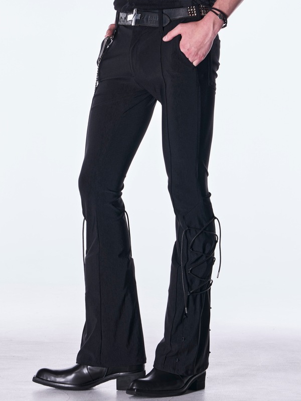 (ͽ���ʡ�9������10������ͽ��/kiryuyrik������奦����奦/High Tension Jersey Lace Up Flare Pants/Black