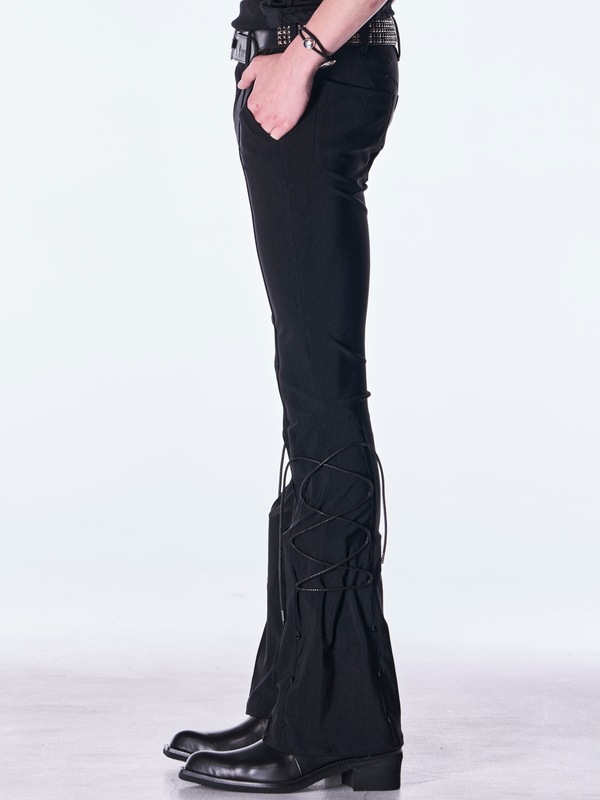 (ͽ���ʡ�9������10������ͽ��/kiryuyrik������奦����奦/High Tension Jersey Lace Up Flare Pants/Black