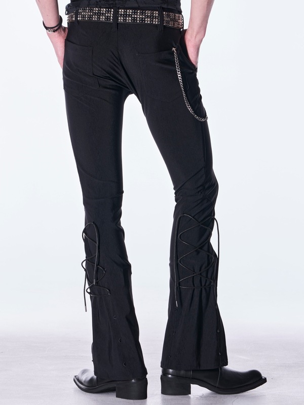 (ͽ���ʡ�9������10������ͽ��/kiryuyrik������奦����奦/High Tension Jersey Lace Up Flare Pants/Black