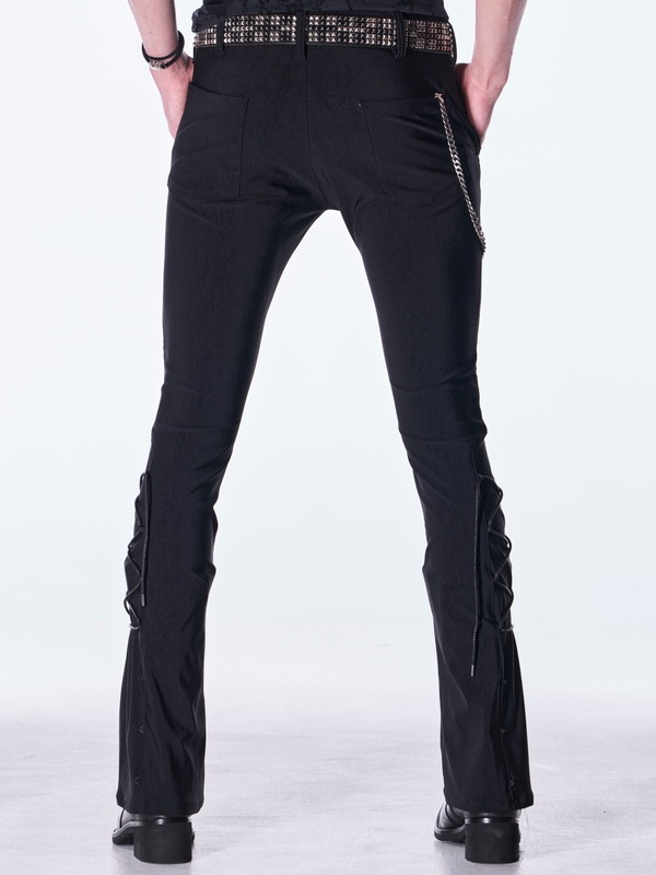 (ͽ���ʡ�9������10������ͽ��/kiryuyrik������奦����奦/High Tension Jersey Lace Up Flare Pants/Black