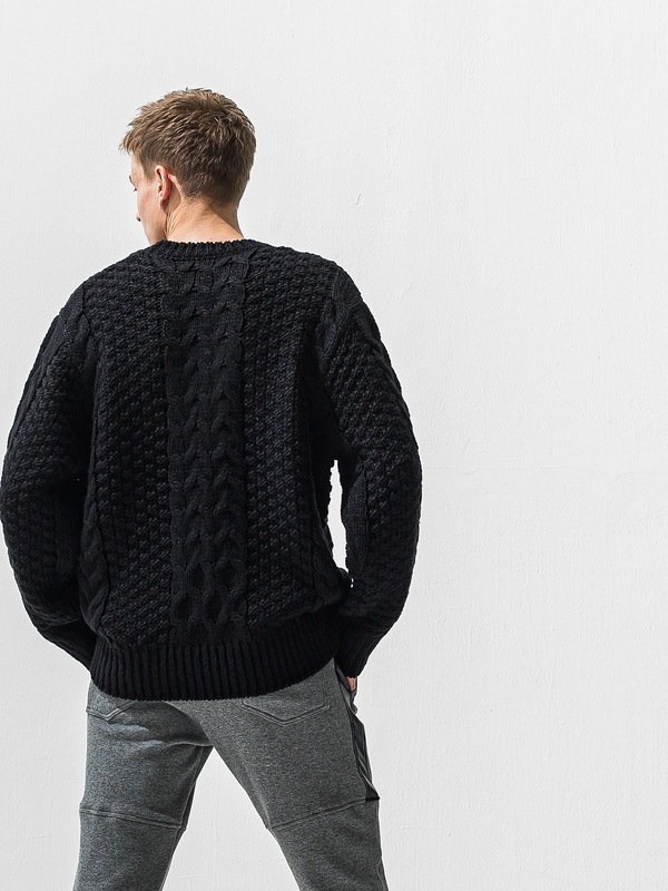 (ͽ���ʡ�11��12������ͽ��/42TH RESOUND CLOTHING���ꥵ����ɥ���������/LOOSE FIT cable law sweater/BLACK