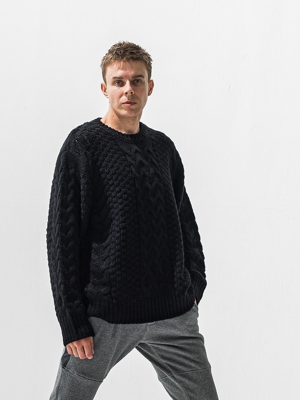 (ͽ���ʡ�11��12������ͽ��/42TH RESOUND CLOTHING���ꥵ����ɥ���������/LOOSE FIT cable law sweater/BLACK