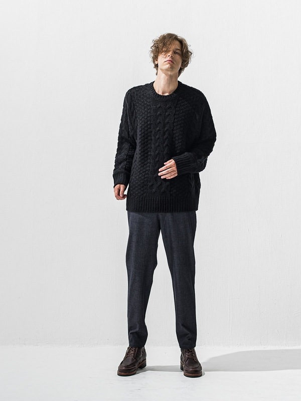 (ͽ���ʡ�11��12������ͽ��/42TH RESOUND CLOTHING���ꥵ����ɥ���������/LOOSE FIT cable law sweater/BLACK