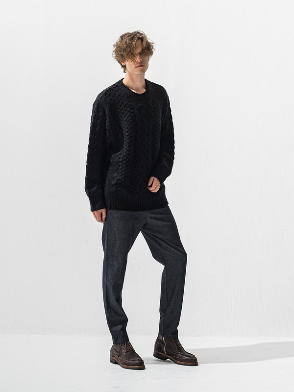 (ͽ���ʡ�11��12������ͽ��/42TH RESOUND CLOTHING���ꥵ����ɥ���������/LOOSE FIT cable law sweater/BLACK