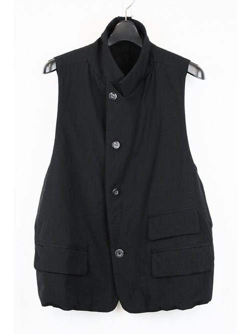 (ͽ)79ͽ/nude:masahiko maruyama ̡:ޥҥޥ/Wool Cotton Twill VEST (MULTI BUTTONS ON THE BACK)/Black