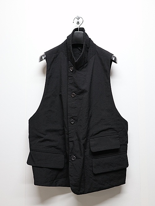 nude:masahiko maruyama ̡:ޥҥޥ/Wool Cotton Twill VEST (MULTI BUTTONS ON THE BACK)/Black