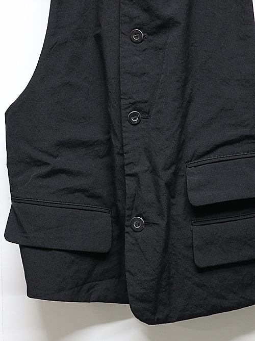 nude:masahiko maruyama ̡:ޥҥޥ/Wool Cotton Twill VEST (MULTI BUTTONS ON THE BACK)/Black