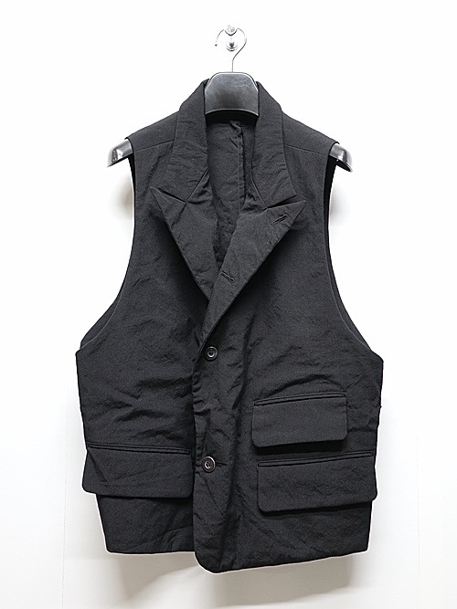 nude:masahiko maruyama ̡:ޥҥޥ/Wool Cotton Twill VEST (MULTI BUTTONS ON THE BACK)/Black