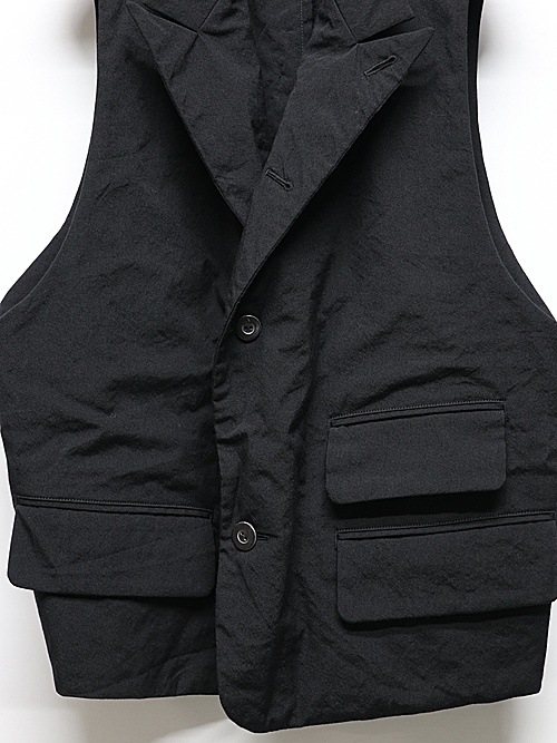 nude:masahiko maruyama ̡:ޥҥޥ/Wool Cotton Twill VEST (MULTI BUTTONS ON THE BACK)/Black