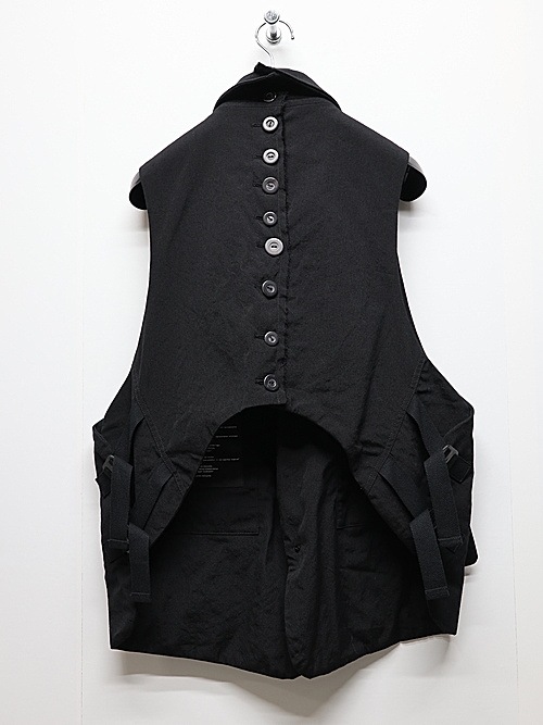 nude:masahiko maruyama ̡:ޥҥޥ/Wool Cotton Twill VEST (MULTI BUTTONS ON THE BACK)/Black