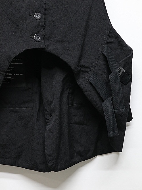 nude:masahiko maruyama ̡:ޥҥޥ/Wool Cotton Twill VEST (MULTI BUTTONS ON THE BACK)/Black