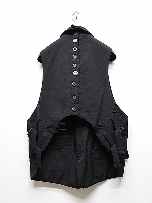 nude:masahiko maruyama ̡:ޥҥޥ/Wool Cotton Twill VEST (MULTI BUTTONS ON THE BACK)/Black