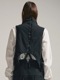(ͽ)79ͽ/nude:masahiko maruyama ̡:ޥҥޥ/Wool Cotton Twill VEST (MULTI BUTTONS ON THE BACK)/Black