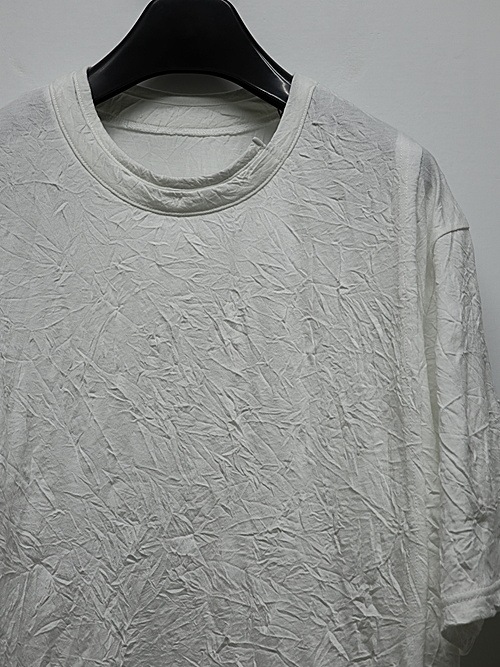 Ground Y�����饦��ɥ磻/CATCH WASHER WRINKLE JERSEY MIX T-SHIRT/WHITE