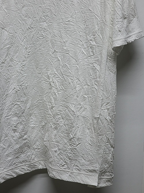 Ground Y�����饦��ɥ磻/CATCH WASHER WRINKLE JERSEY MIX T-SHIRT/WHITE