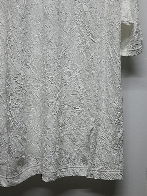 Ground Y�����饦��ɥ磻/CATCH WASHER WRINKLE JERSEY MIX T-SHIRT/WHITE