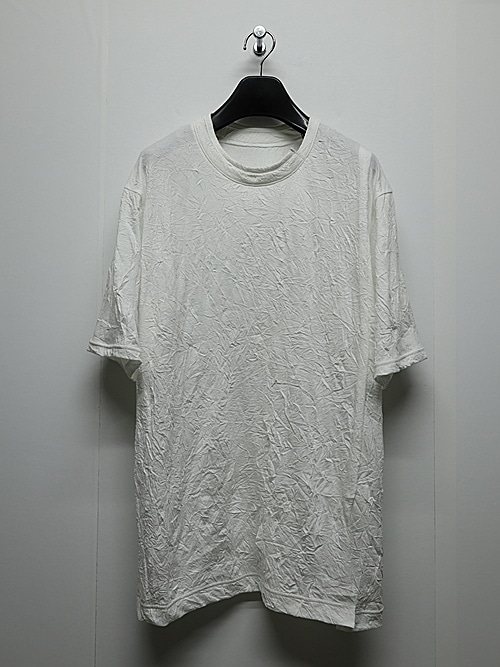 Ground Y�����饦��ɥ磻/CATCH WASHER WRINKLE JERSEY MIX T-SHIRT/WHITE
