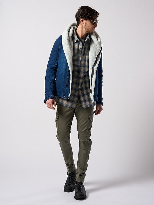 (ͽ���ʡ�9��10������ͽ��/wjk�����֥른��������/aging loose check shirt/fade blue