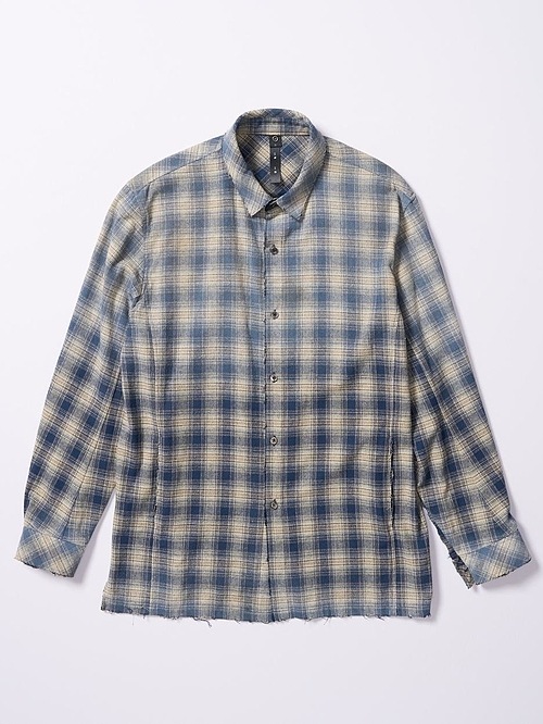 (ͽ���ʡ�9��10������ͽ��/wjk�����֥른��������/aging loose check shirt/fade blue